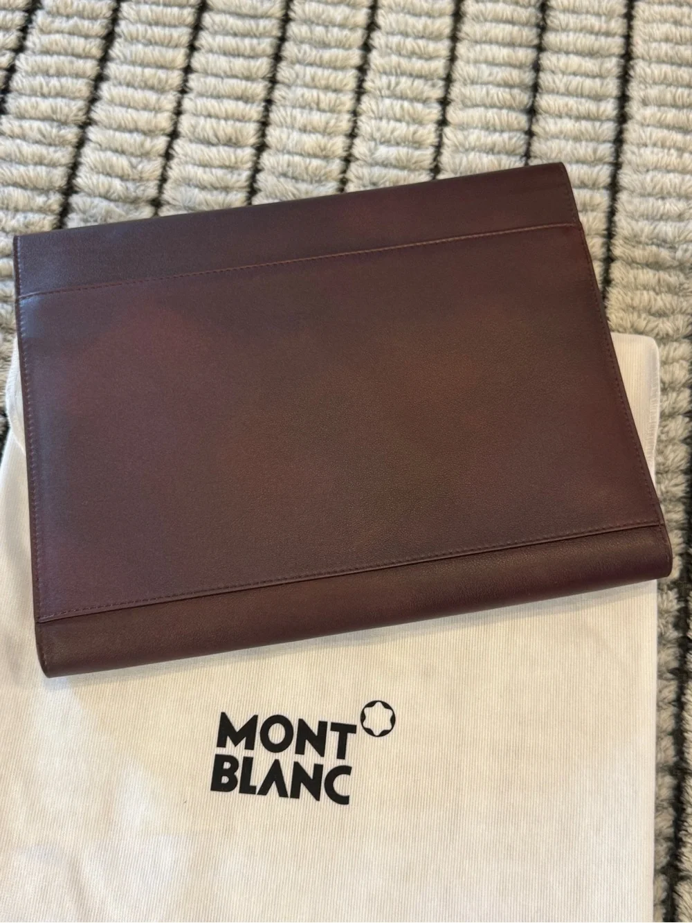 Brand New - Montblanc Burgundy Leather Document Sleeve with Signature Emblem